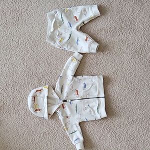 Carter's animal print sweatpant and matching hoodie 3 months